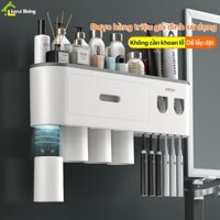 Giá đựng bàn chải đánh răng KWAI nhả kem tự động,kệ để đồ đánh răng,giá treo đựng đồ đánh răng