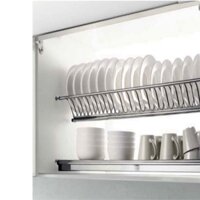 Giá đựng bát đĩa inox nan, lắp tủ trên