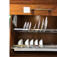 Giá đựng bát đĩa inox sợi, lắp tủ trên