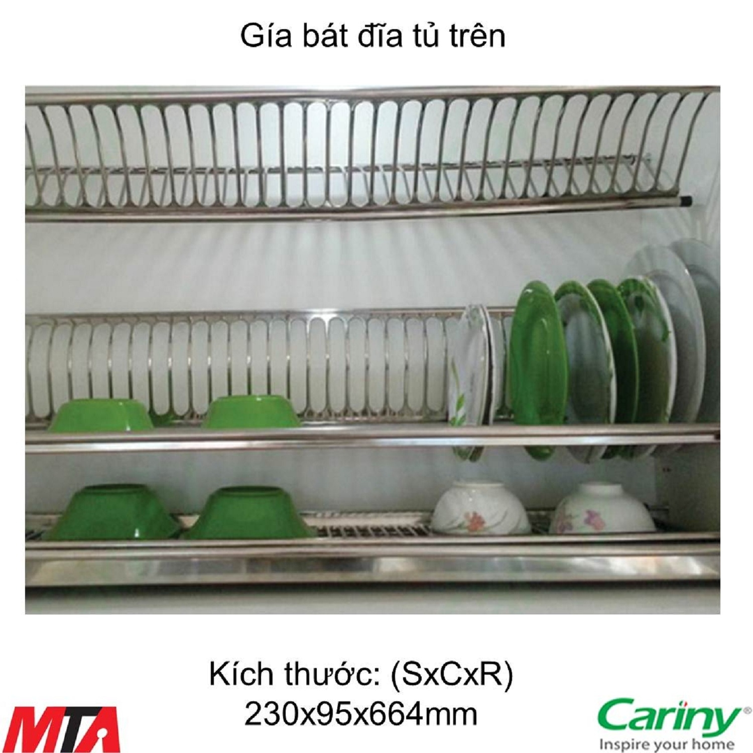 Giá đựng bát đĩa tủ trên Cariny GB30-700
