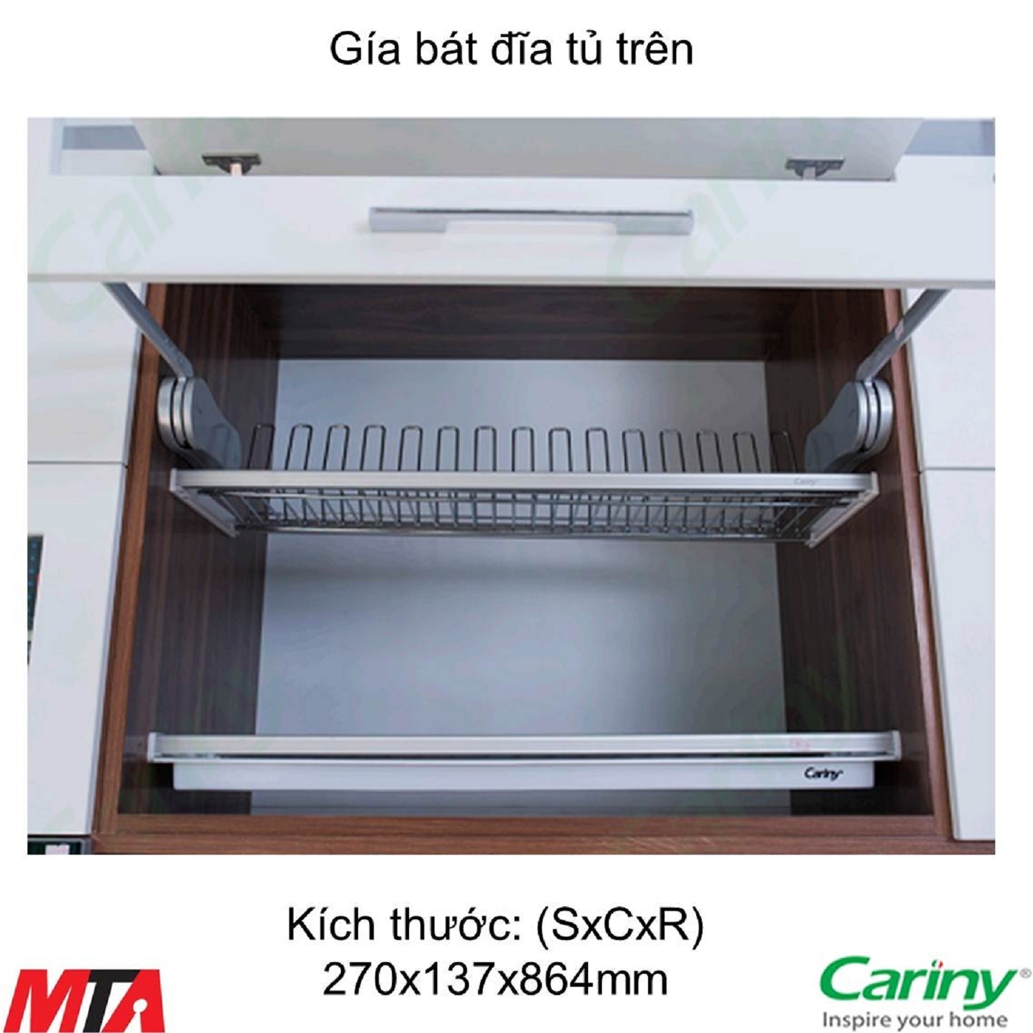 Giá đựng bát đĩa tủ trên Cariny GB27-900
