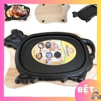 GIA DỤNG BỆT Chảo gang chống dính có đế gỗ làm bò bít tết Dragon - Chảo gang làm bò bít tết Vạn Lợi Đủ Size