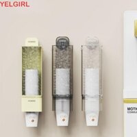 Giá đựng cốc giấy WGLAWL, Hộp đựng cốc giấy dùng một lần treo tường không đục lỗ, Hộp đựng nước chống bụi Giá đựng cốc hút trong suốt