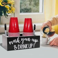 Giá đựng cốc giấy RADIANTFLASH, Hộp đựng cốc dùng một lần di động bằng gỗ, Hộp đựng đồ lặt vặt Hộp đựng cốc tối giản sáng tạo đa chức năng Phòng khách