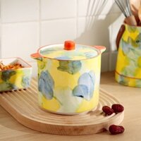 Gia Dụng Cốc Hầm Cách Thủy Gốm Sứ Có Nắp Hầm Cách Thủy Lót Trong Chén Canh Hai Tai