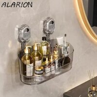 Giá đựng cốc hút ALARION, Hộp đựng mỹ phẩm dung tích lớn trong suốt, Treo tường bền có lỗ thoát nước Dụng cụ trang điểm chống thấm nước Nhà bếp