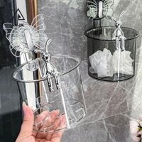 Giá đựng cốc hút SKJK, Hộp đựng đồ phòng tắm treo tường hình con bướm, Ổn định không đục lỗ Nước tự thoát nước Giá treo khăn mặt bằng nhựa Nhà vệ sinh