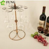 Giá đựng cốc thủy tinh rượu FUNG, 6 móc treo cốc, thoát nước nhanh sáng tạo Chống rỉ sét Upside Down Kính uống nước Giá đỡ nhà bếp