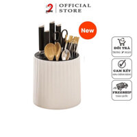 Giá đựng dao,thìa,đũa - Hộp đựng dao,kéo nhà bếp đa nằng xoay 360 độ chất liệu nhựa PP cao cấp tiện lợi