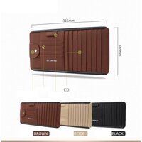 Giá đựng đĩa cd, đựng kính, đựng thẻ ngân hàng, danh thiếp, bằng da PU cao cấp trên xe ô tô mẫu 18 màu cà phê