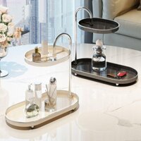 Giá đựng đồ trang điểm 2 lớp LAVELVET, Kệ đựng mỹ phẩm dung tích lớn bằng nhựa, Tiết kiệm không gian sáng tạo Chống thấm nước Đồ trang sức chống ẩm Phòng tắm