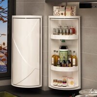 Giá đựng gia vị nhà bếp Lưu trữ đặc biệt cho gia vị Tủ góc Mặt bàn treo tường Tam giác xoay giá lưu trữ
