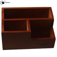 Giá đựng hồ sơ CAEIORE, Hộp đựng bút gỗ đa chức năng 3 ngăn, Hộp đựng bút ghi nhớ bằng gỗ