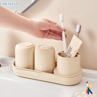 Giá đựng kem đánh răng và bàn chải đánh răng LEETERUN, Bộ cốc nước súc miệng đa chức năng treo tường, Hộp đựng bàn chải đánh răng 3 trong 1 Hộp đựng phòng tắm