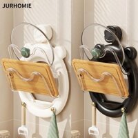 Giá Đựng Nồi JURHOMIE, Giá Đựng Nắp Nồi Treo Tường Nhiều Lớp, Kệ Cắt Cốc Hút Đa Năng Bền Đẹp Không Đục Lỗ Cho Nhà Bếp