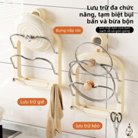 Giá Gắn Nắp Nồi Treo Tường Không Khoan Nhiều Lớp Cao Cấp Tiện Lợi Đa Năng Dụng Cụ Nhà Bếp Gia Đình Cắt Giá Nồi
