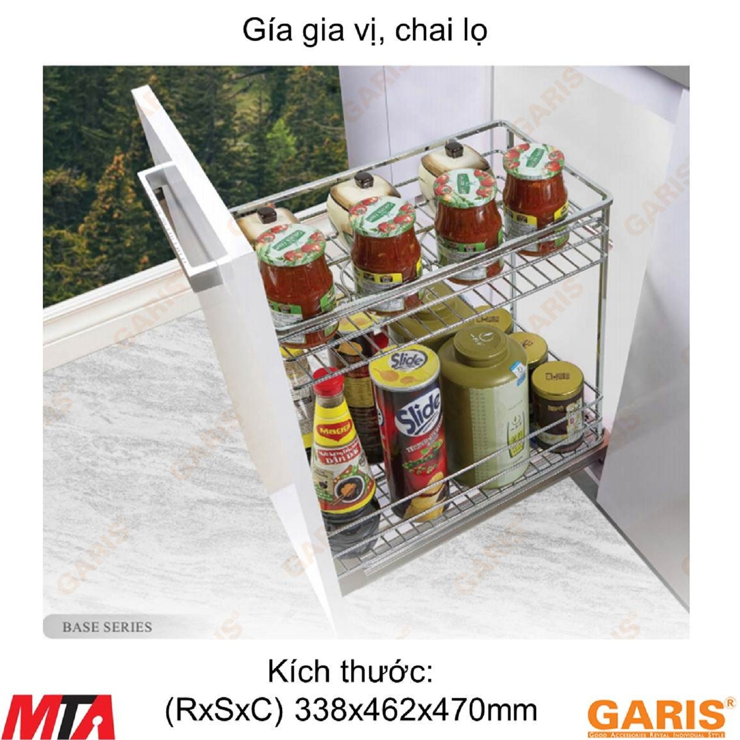 Giá gia vị chai lọ Garis GK02.40E