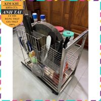 Giá gia vị dao thớt inox 304 đa năng lắp tủ bếp ray đáy giá tốt bền đẹp