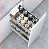 Giá gia vị tủ bếp inox hộp, ray âm giảm chấn, kệ gia vị đa năng Eurogold EU1230.