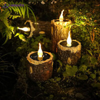 Giá giảm giá Đèn LED năng lượng mặt trời Cây Stump có bảng điều khiển năng lượng mặt trời Tự động bật / tắt Đèn nến không cháy không rơi chống nước cho bữa tiệc Giáng sinh Trang trí nội thất