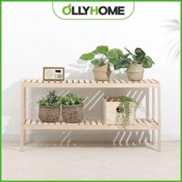 Giá Giày Dép Gỗ Lắp Ráp, Kệ Gỗ Tự Nhiên Để Giày Dép 2 Tầng Size 100 Trang Trí Phòng Phong Cách Hàn Quốc Ollyhome ST13