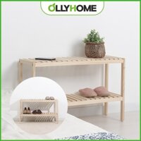 Giá Giầy Dép Gỗ Lắp Ráp [Ollyhome] Kệ Để Giày Dép 2 Tầng Oliving Size 50-80-100 Trang Trí Phòng Phong Cách Hàn Quốc ST8