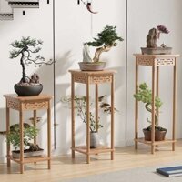 Giá gỗ thật, giá nhiều thịt, phòng khách, ban công treo lan đơn giản, chậu hoa kiểu Trung Quốc.