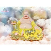 [GIÁ GỐC: 3.500.000₫] Nay gieo duyên tượng PHẬT Đá ngang 4 tấc - Đức Di Lặc y vàng toạ kim bao tươi cười