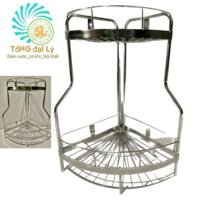 Giá Góc Inox 304(100%) - Kệ Đựng Gia Vị, Đồ Dùng Phòng Tắm Để Đứng Hoặc Treo Tường