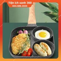 [Giá Gốc]  Khuôn Chảo Chiên Rán Trứng Làm Bánh Chia Ô Đa Năng - Chống Dính Tốt Nấu Được Tất Cả Các Loại Bếp