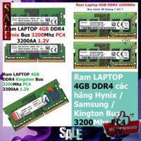GIÁ GỐC  Ram Laptop DDR4 Kingston / Hynix / Samsung 4GB Bus 3200MHz PC4-3200AA 1.2V Chính Hãng Dùng Cho Máy Tín