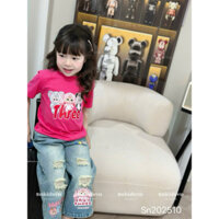 giá gốc: Set bộ quần suông kẻ karo áo in gấu phom rộngsize 8-28kg