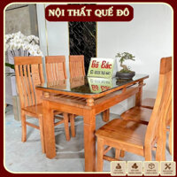 Giá gốc tại xưởng bộ bàn ăn kèm 4 ghế ngồi sang trọng, kiểu dáng hiện đại gỗ xoan ta 100%