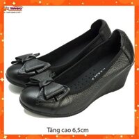 [giá gốc] [Video Test Lửa]Giày cao gót bít mũi, da bò đế xuồng cao 6cm