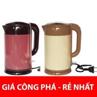 [GIÁ HỦY DIỆT] Ấm đun siêu tốc 2 lớp Inox Electric Kettle  2.0 lit cách điện, cách nhiệt, siêu bền