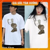 [Giá Hủy Diệt] Áo Thun Tay Lỡ Dáng Rộng - Unisex Nam Nữ dưới 80kg, Gấu XX tuot quần