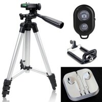 [GIÁ HỦY DIỆT] Chân máy chụp hình Tripod 3110 + Remote + Đầu kẹp điện thoại (Tặng Kèm Tai Nghe Jack 3.5) z186