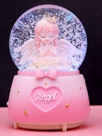 (Giá Hủy Diệt) Cô Gái Thiên Thần Tuyết Quả Cầu Pha Lê Hộp Nhạc Búp Bê Công Chúa Xoay Hộp Nhạc Trẻ E