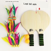 (Giá Hủy Diệt) Cricket Board Vợt Cầu Lông Bộ Gỗ Đá Cầu Trẻ Em Trong Nhà Ban Cầu Lông 3 Bóng Bóng Th