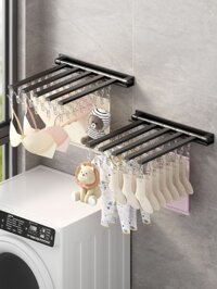 (Giá Hủy Diệt) Giá phơi quần áo inox, móc treo quần áo chắc chắn, giá treo tất chống gió đa kẹp, gi