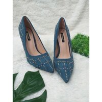 [GIÁ HUỶ DIỆT] GIÀY CAO GÓT XANH VIỀN HẠT