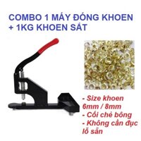 [GIÁ HỦY DIỆT] Máy đóng khoen bạt, khoen túi giấy + 1kg khoen 5mm / 6mm / 8mm Sắt Màu vàng (không có long đền)