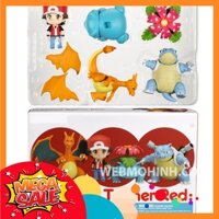 🌟GIÁ HỦY DIỆT🌟 Mô Hình Pokemon Trainer Red Champion Charizard Venusaur Blastoise Version Nendoroid