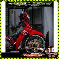 [Giá hủy diệt] Tem rời Sirius R mẫu chỉ trắng đen dán xe đỏ cao cấp - không bay màu [TXC]