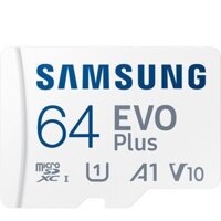 Giá Hủy Diệt Thẻ Nhớ Samsung Evo Plus microSDXC U3, A2, V30 Model 2021 - Hàng Chính Hãng - 64GB