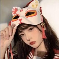 (Giá Hủy Diệt)Hefeng Nhật Bản mèo mặt nạ cáo nửa mặt Hanfu quỷ cáo có thể mặc trang phục hóa trang