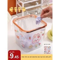 (Giá Hủy Diệt)hh3pjv346fMáy Tính Để Bàn Nhỏ Thùng Rác Hình Vuông Nhỏ Dễ Thương Hoạt Hình Lưu Trữ Xô Mini Trong Suốt Vỏ C