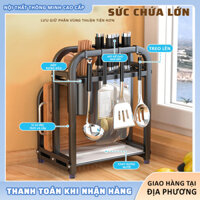 Giá Inox Để Dao Thớt Không Gỉ Thiết Kế Thông Minh Kèm Ống Đựng Đũa Đa Năng Tiện Lợi, Giúp Sắp Xếp Gọn Gàng Nhà Bếp