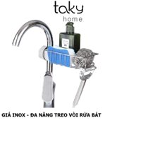 Giá Inox Gắn Vòi Nước Cho Khu Bếp, Giá Để Đồ Như Giẻ Rửa Bát, Chén Đĩa và Miếng Cọ Nồi, Xoong. TakyHome 4008
