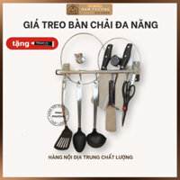 Giá inox treo dao thớt đồ dùng nhà bếp K08 không cần khoan tường (tặng kèm keo chuyên dụng dán tường cực chắc)
